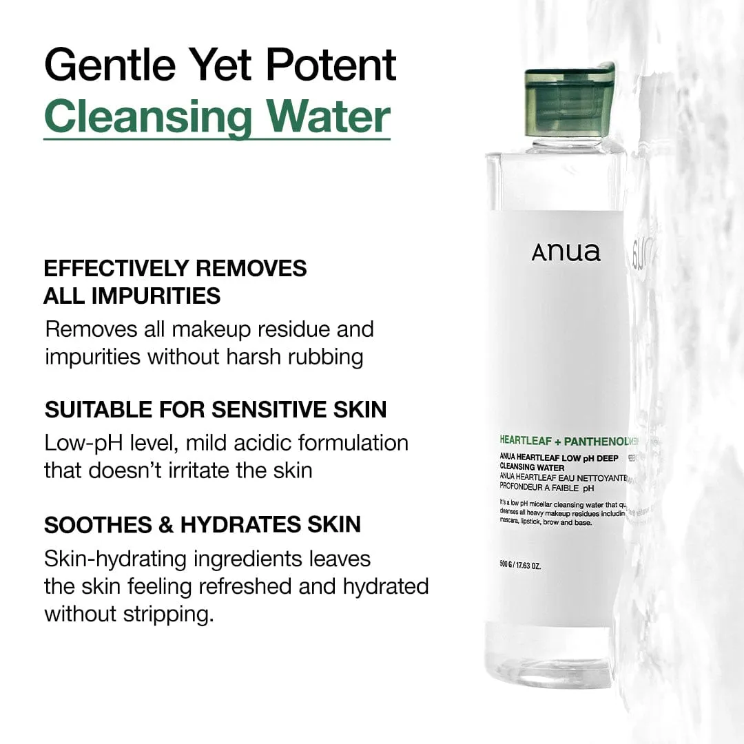 Anua Heartleaf Low pH eau nettoyante micellaire douce