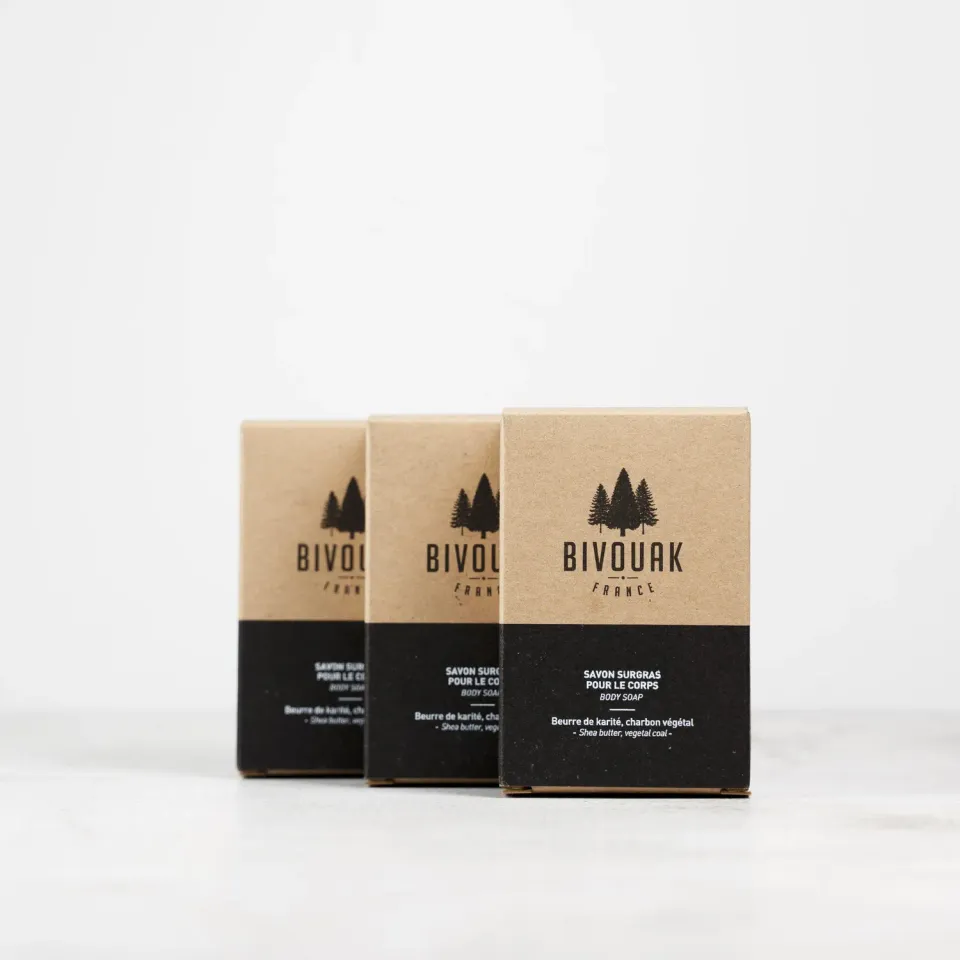 Bivouak Savons Surgras savon bio lot 3x100g charbon