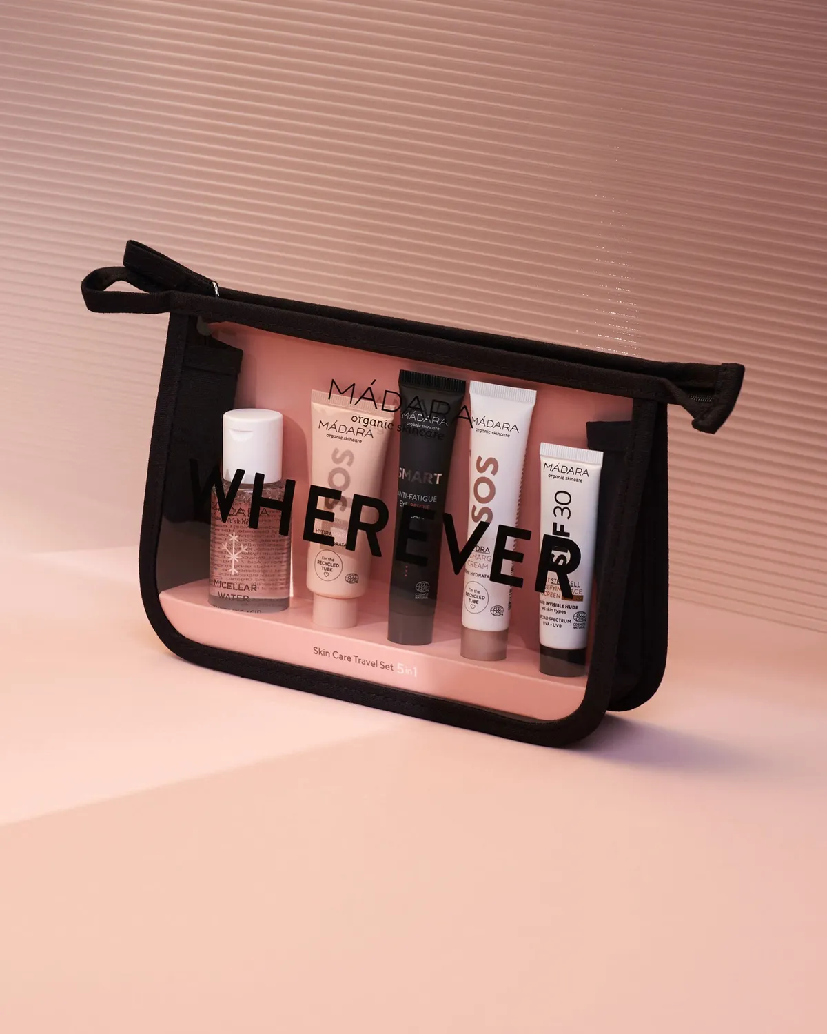 Mádara Wherever Travel Set 5-en-1 coffret voyage hydratation