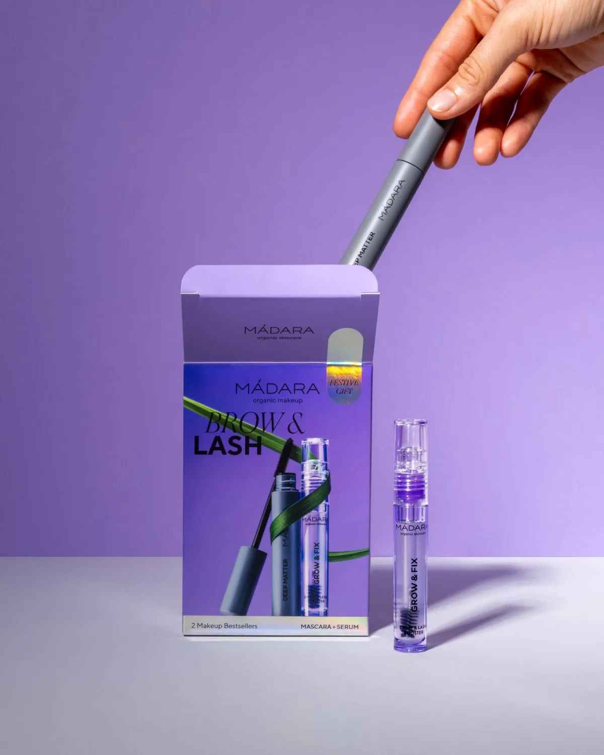 Mádara Brow Lash Duo kit regard mascara + booster 4,25+6 ml