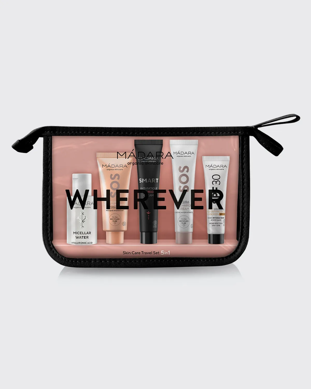 Mádara Wherever Travel Set 5-en-1 coffret voyage hydratation