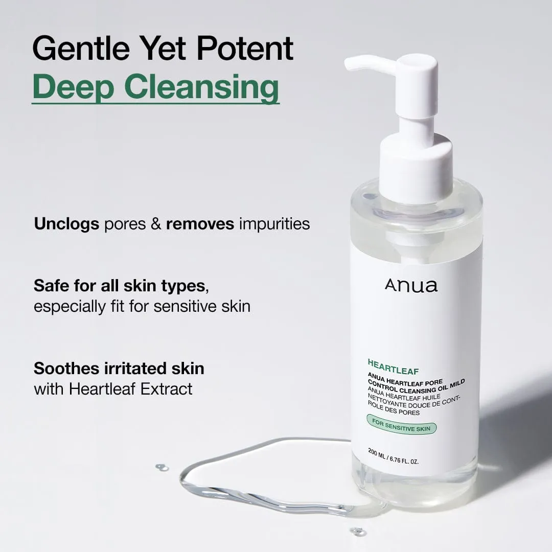 ANUA Heartleaf Pore Cleansing Oil Mild huile démaquillante sensible