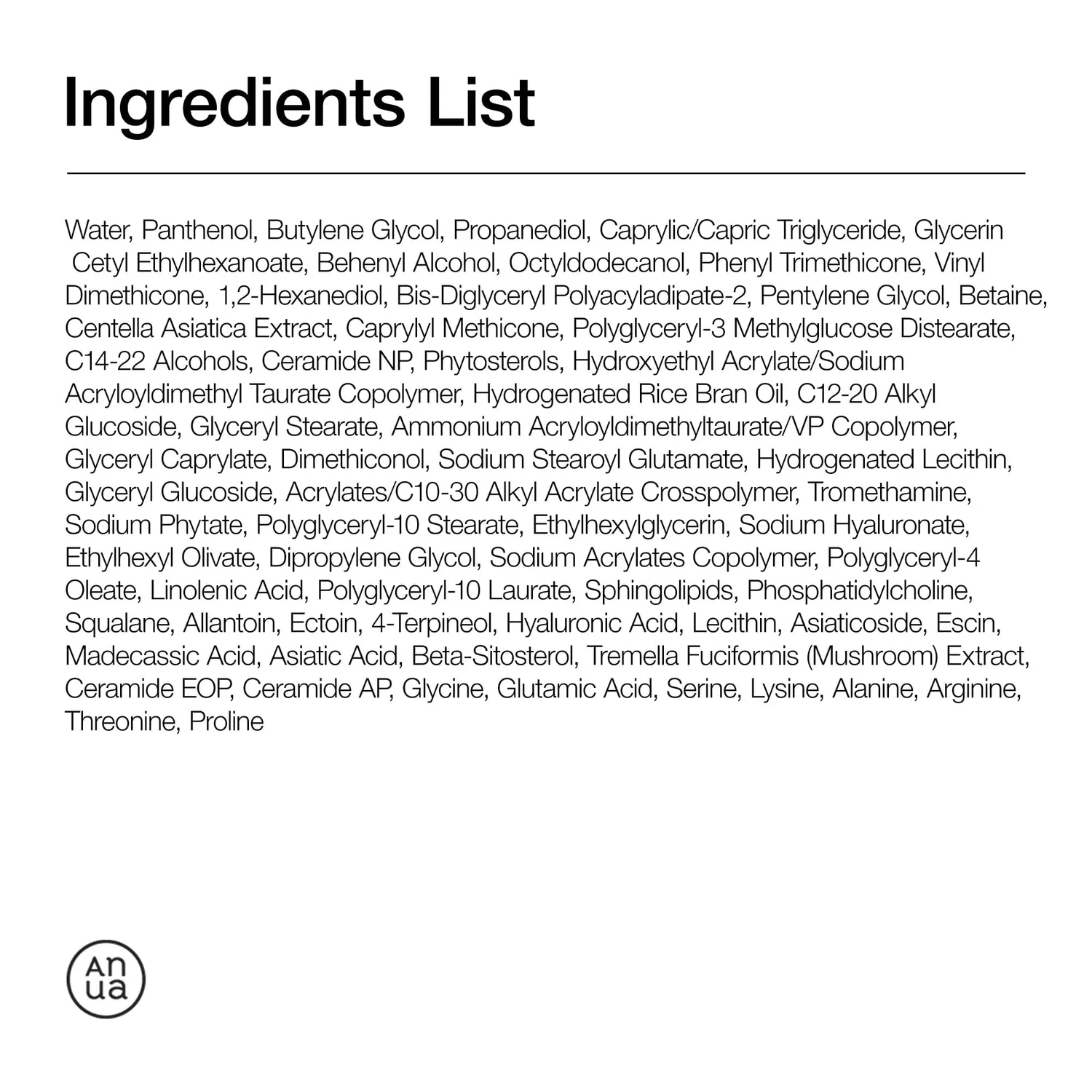 Anua 3 Ceramide Panthenol crème visage barrière  hydratante
