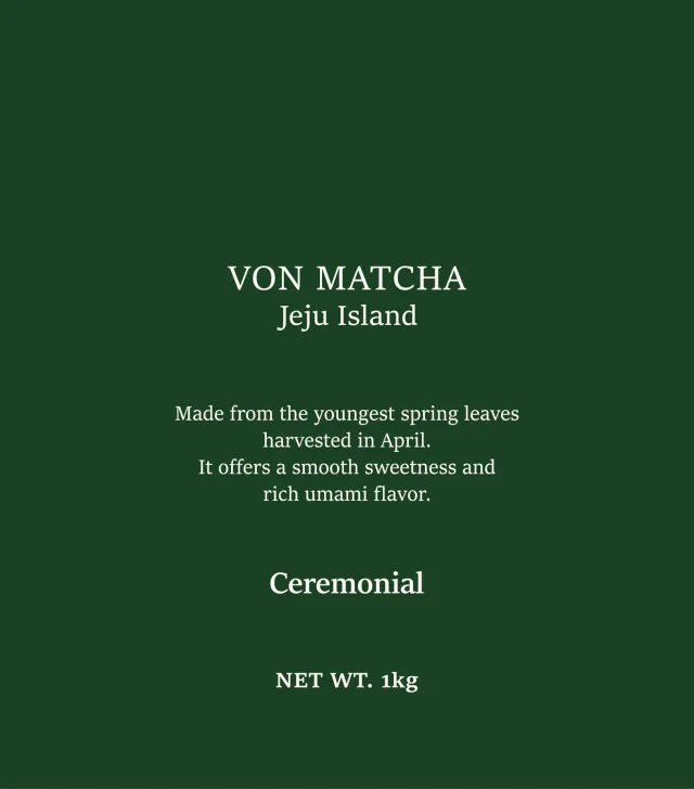 Von Matcha Ceremonial Grade thé matcha 1kg douceur