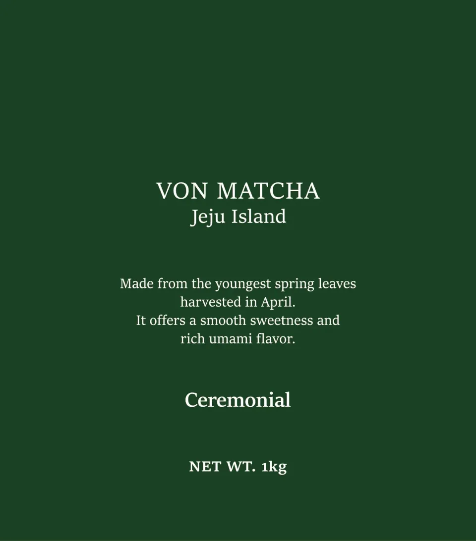 Von Matcha Ceremonial Grade thé matcha 1kg douceur