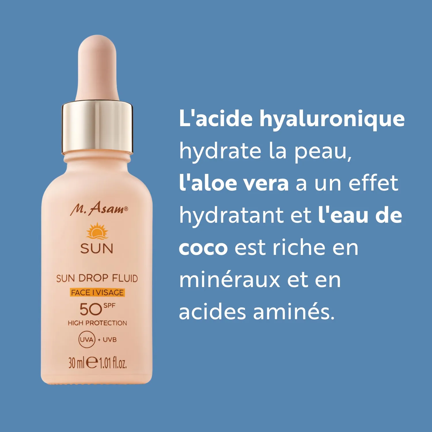 M. Asam Sun Drop Fluid SPF 50 fluide solaire 30 ml sans parfum