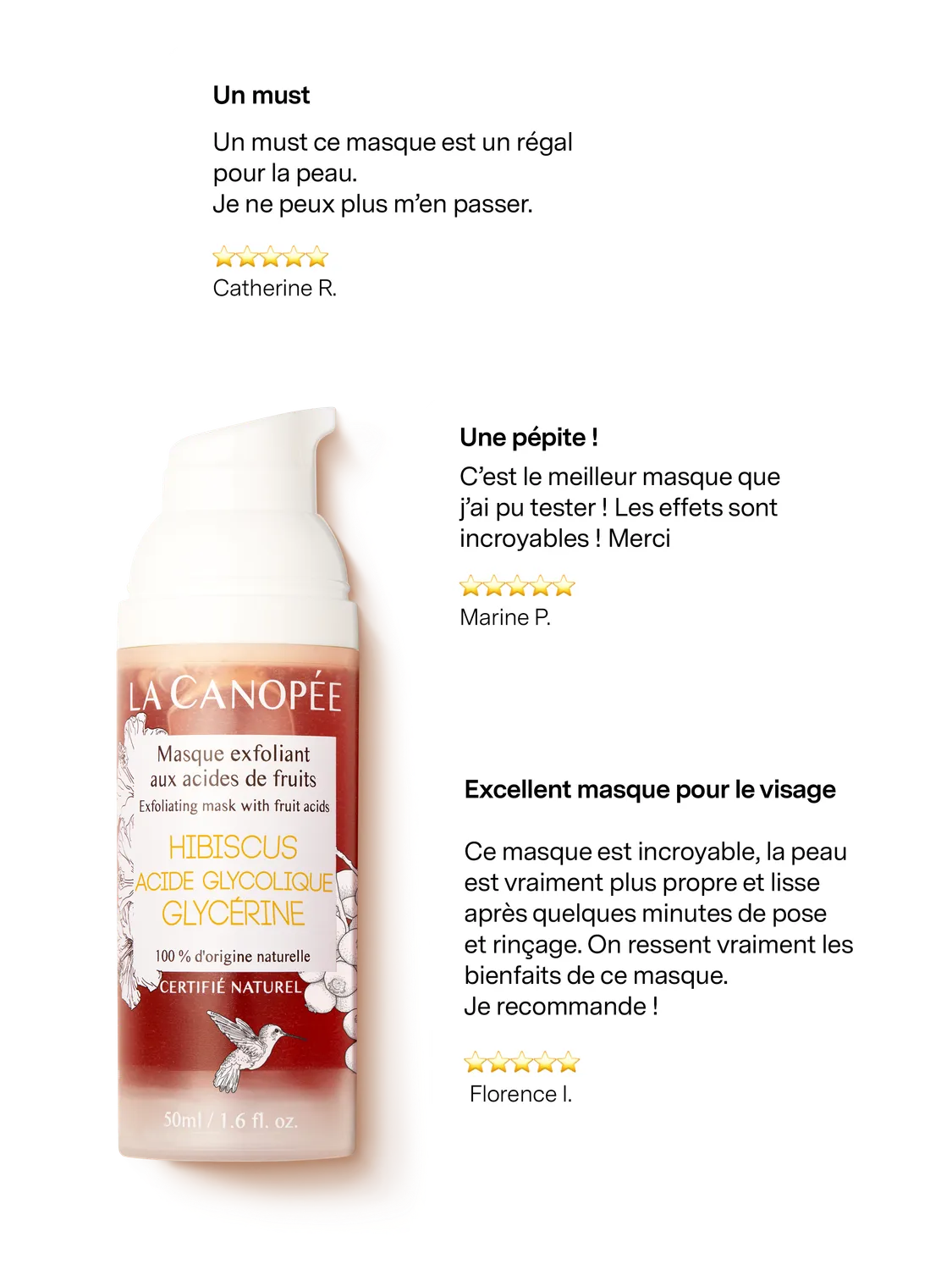 La Canopée masque exfoliant acides de fruits 50 ml éclat