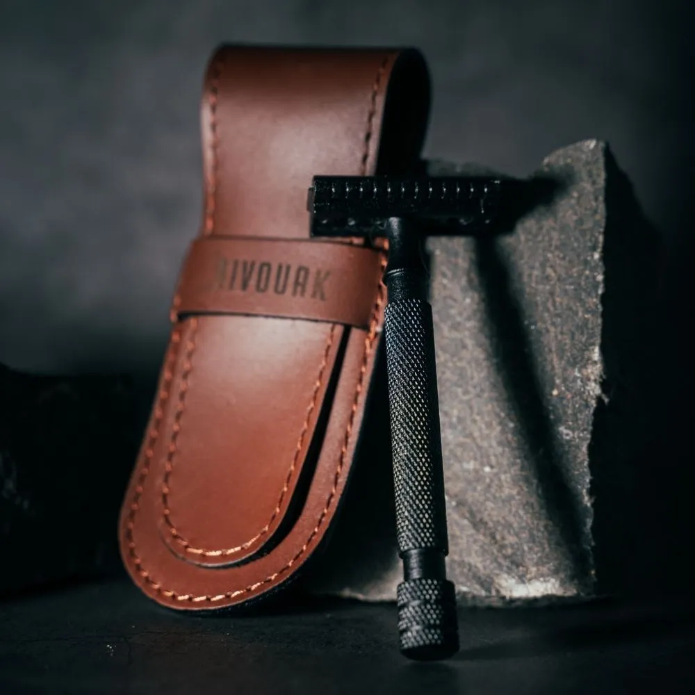 Bivouak Étui cuir rasoir de sûreté made in France