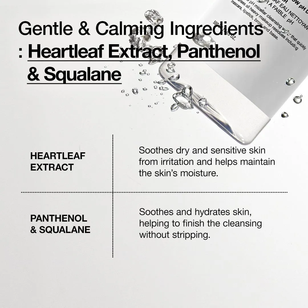 Anua Heartleaf Low pH eau nettoyante micellaire douce