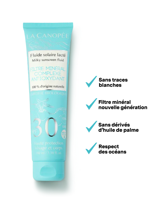 La Canopée Fluide solaire lacté SPF30 minéral 100ml