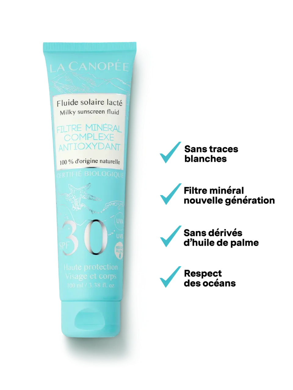 La Canopée Fluide solaire lacté SPF30 minéral 100ml
