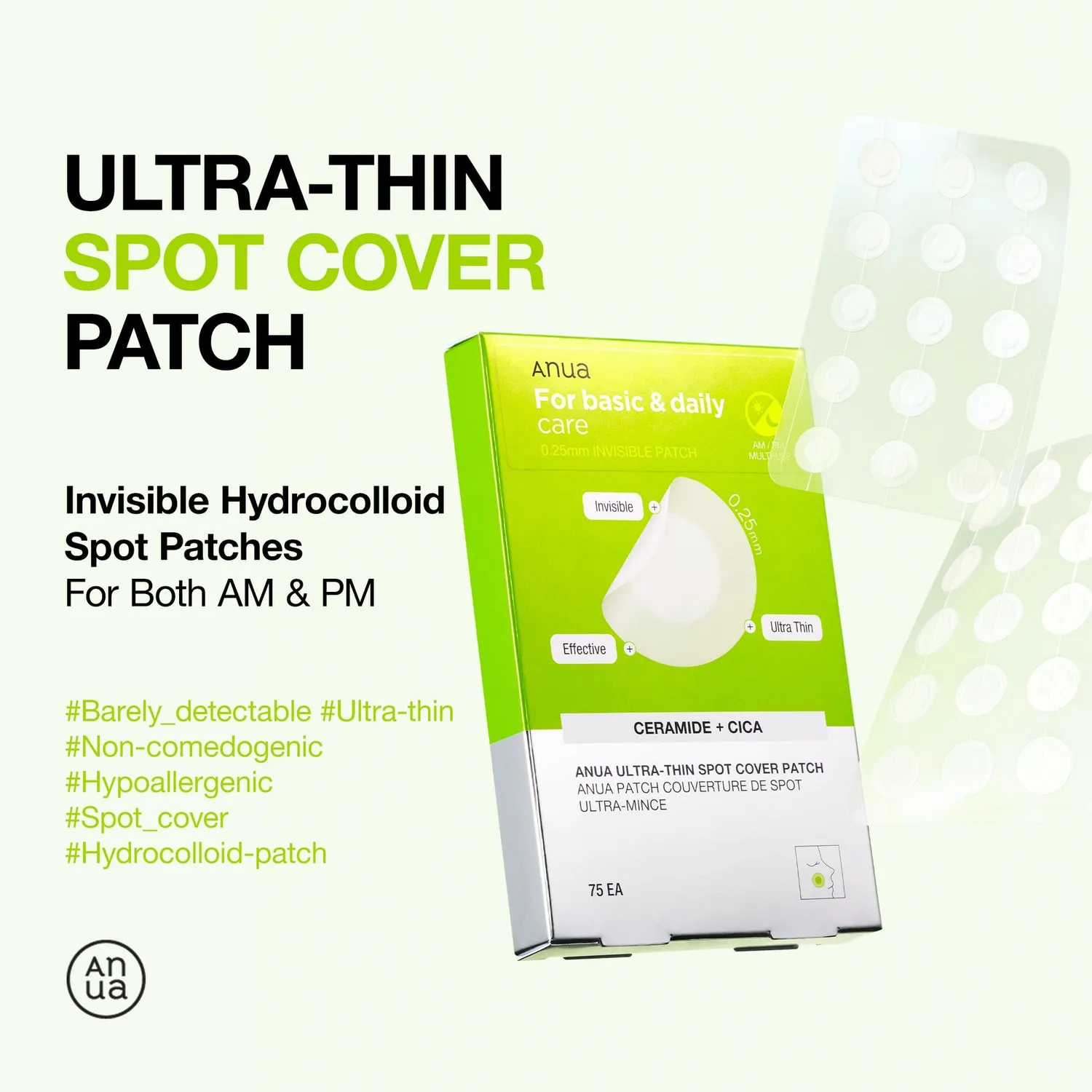 ANUA Ultra-Thin Spot Cover patch anti-boutons 10 et 15 mm