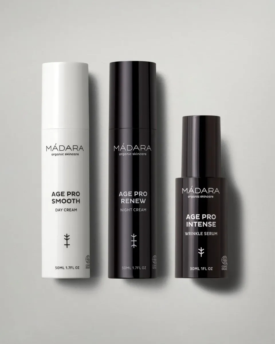 Mádara Age Pro coffret peau mature jour nuit sérum rides