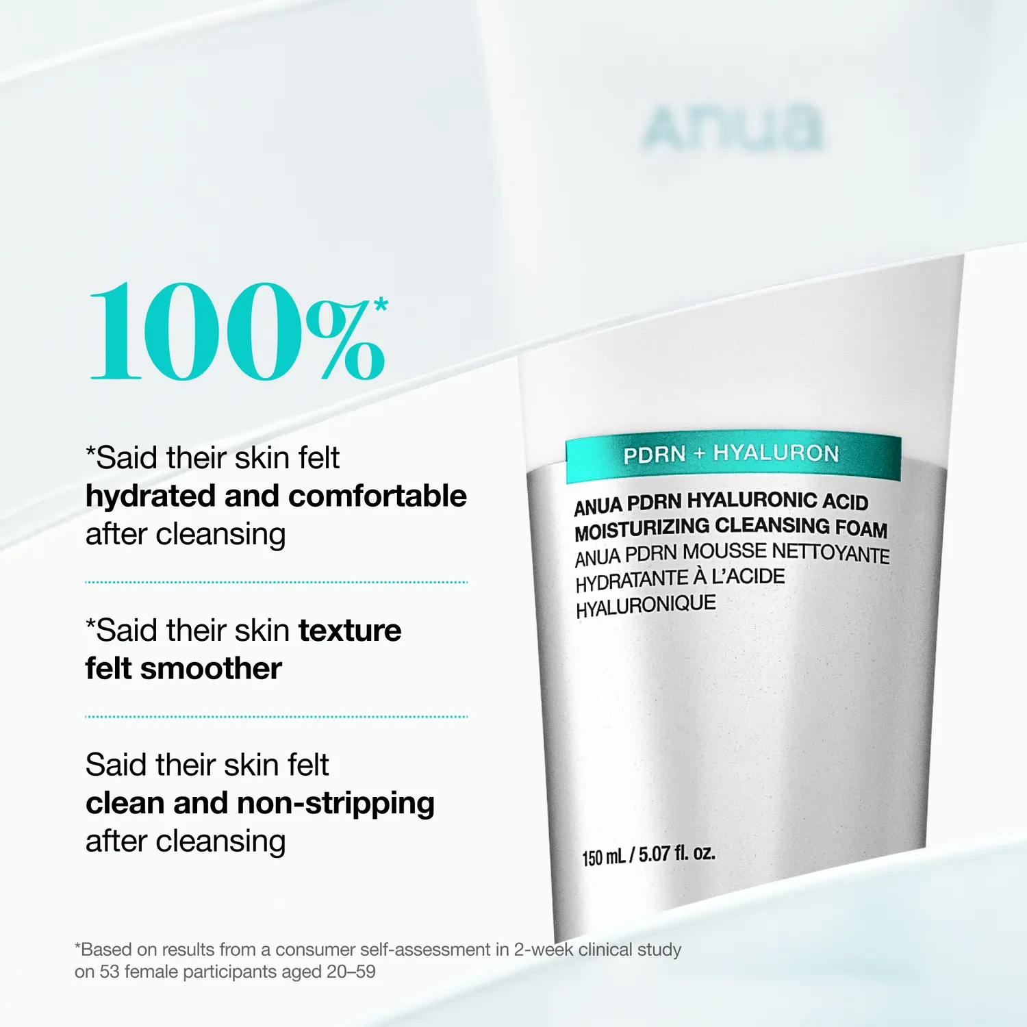 ANUA PDRN Hyaluronic Acid mousse nettoyante hydratante