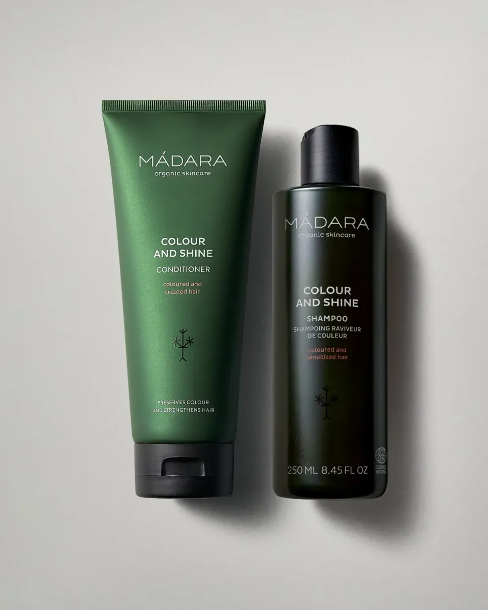 Mádara Colour and Shine coffret cheveux colorés 2 soins éclat