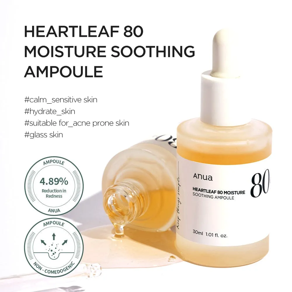 ANUA Heartleaf 80% Moisture Soothing Ampoule sérum hydratant