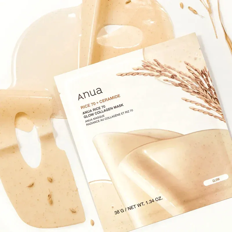 Anua Rice 70 Glow Collagen Mask masque tissu riz éclat
