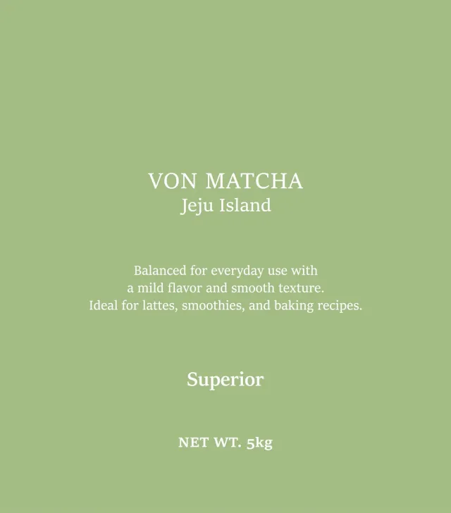 VON MATCHA Superior Grade thé matcha 5kg quotidien