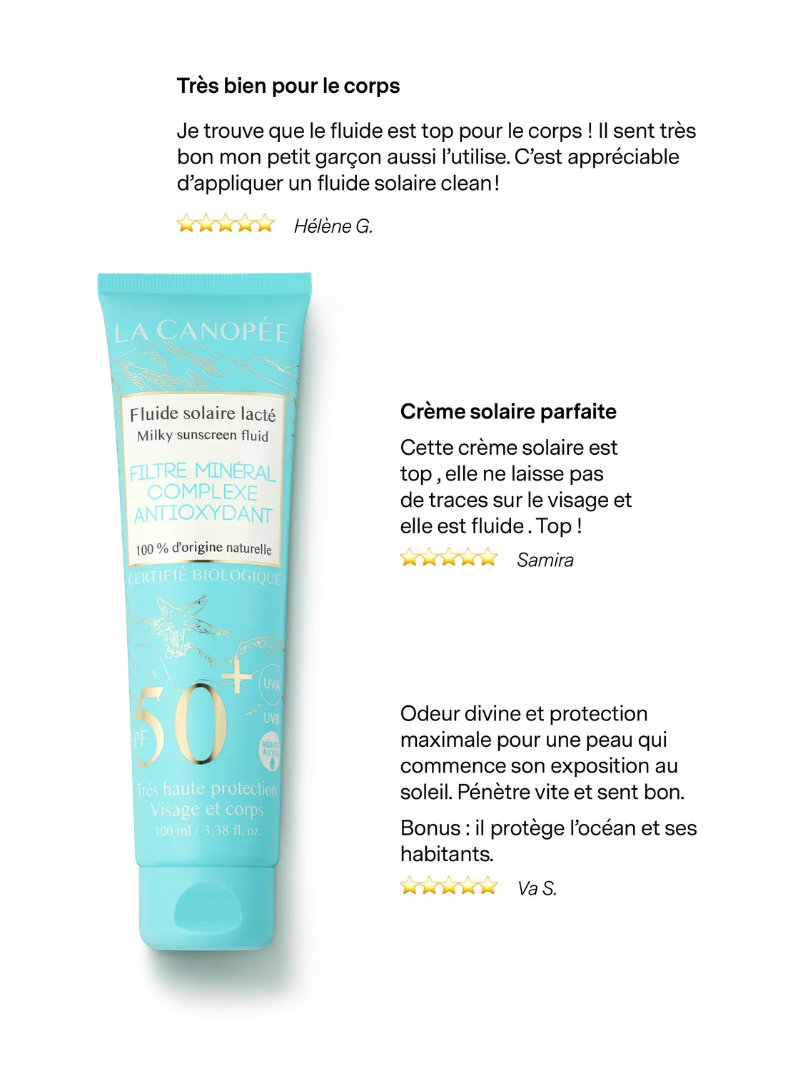 La Canopée Fluide solaire lacté SPF50+ minéral visage 40ml