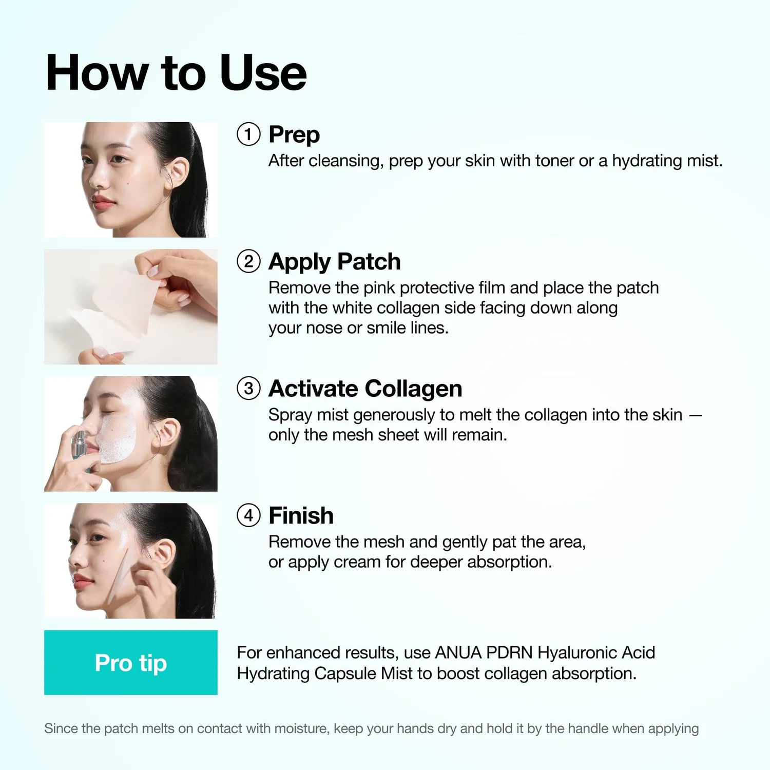 Anua PDRN Collagen patchs fondants 4 pièces fermeté