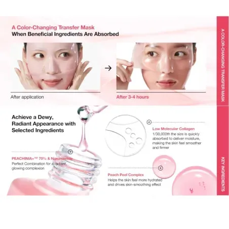 Anua Peach 70 masque hydrogel collagène pêche 1 pièce éclat
