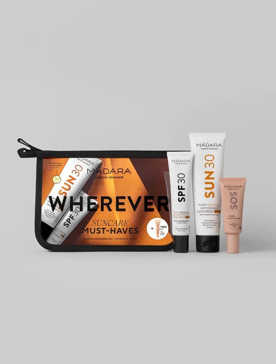 Mádara Wherever SPF30 coffret solaire visage et corps