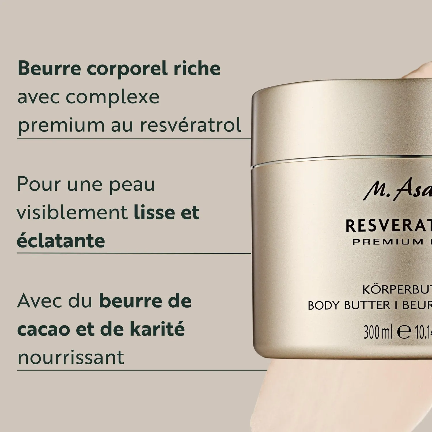 M. Asam Resveratrol NT50 beurre corporel 300 ml karité