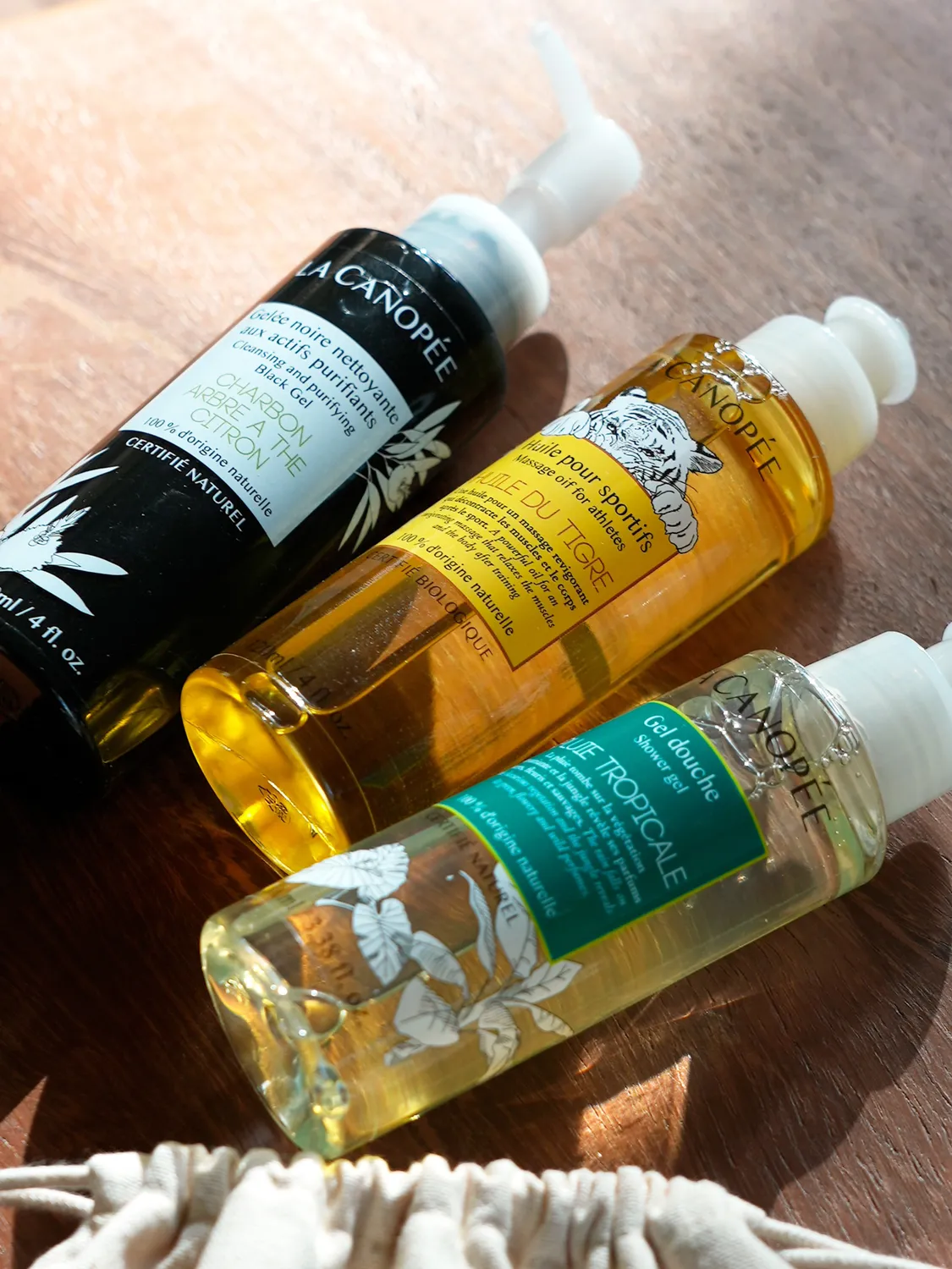 La Canopée Pochette sport gelée + douche + huile