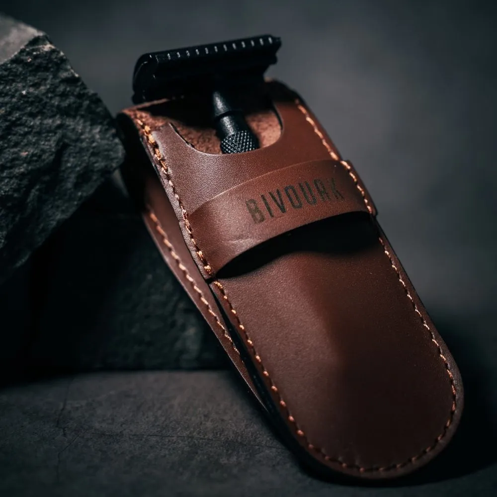 Bivouak Étui cuir rasoir de sûreté made in France