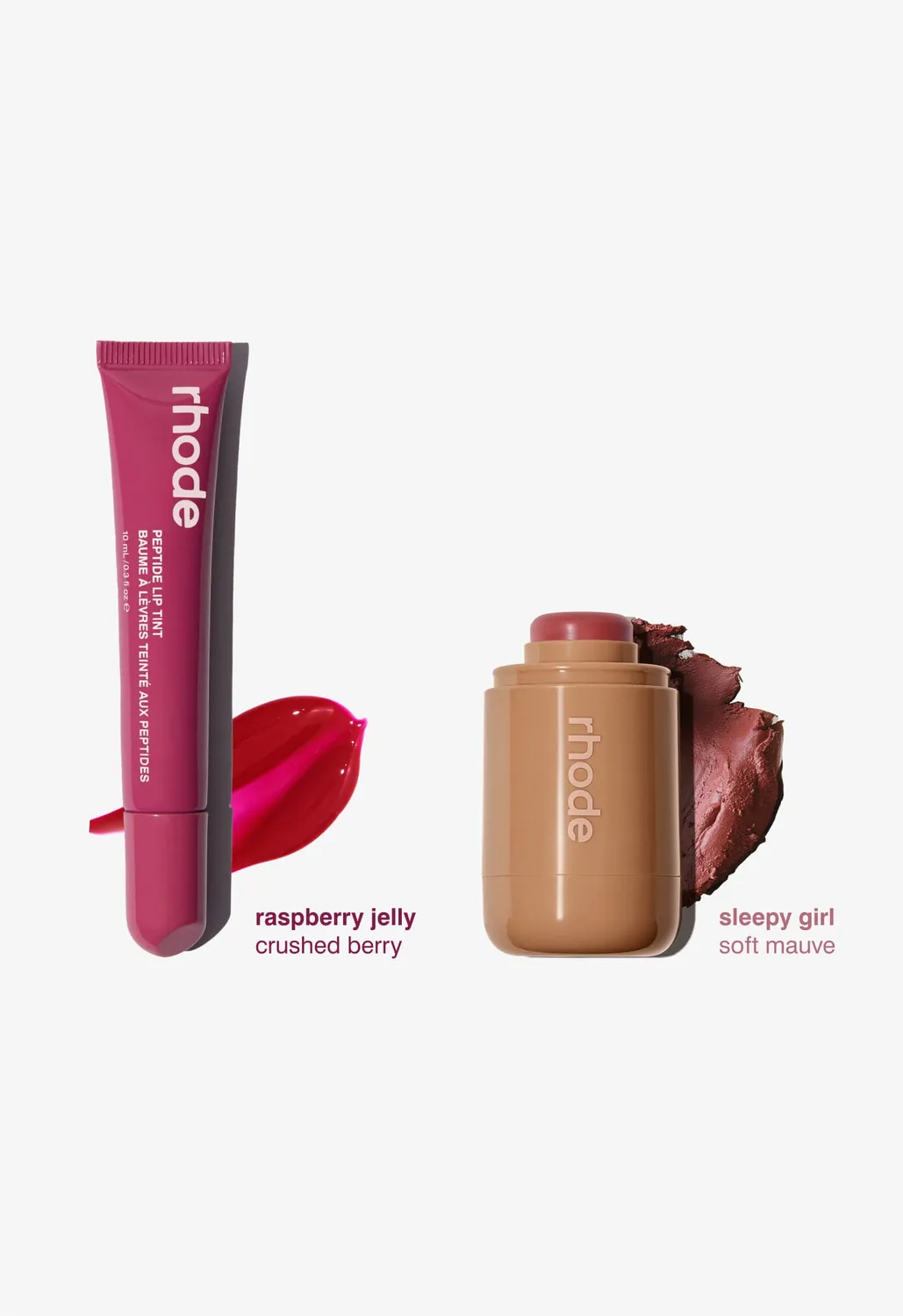 Rhode The Duos duo Sleepy Girl Raspberry Jelly blush gloss