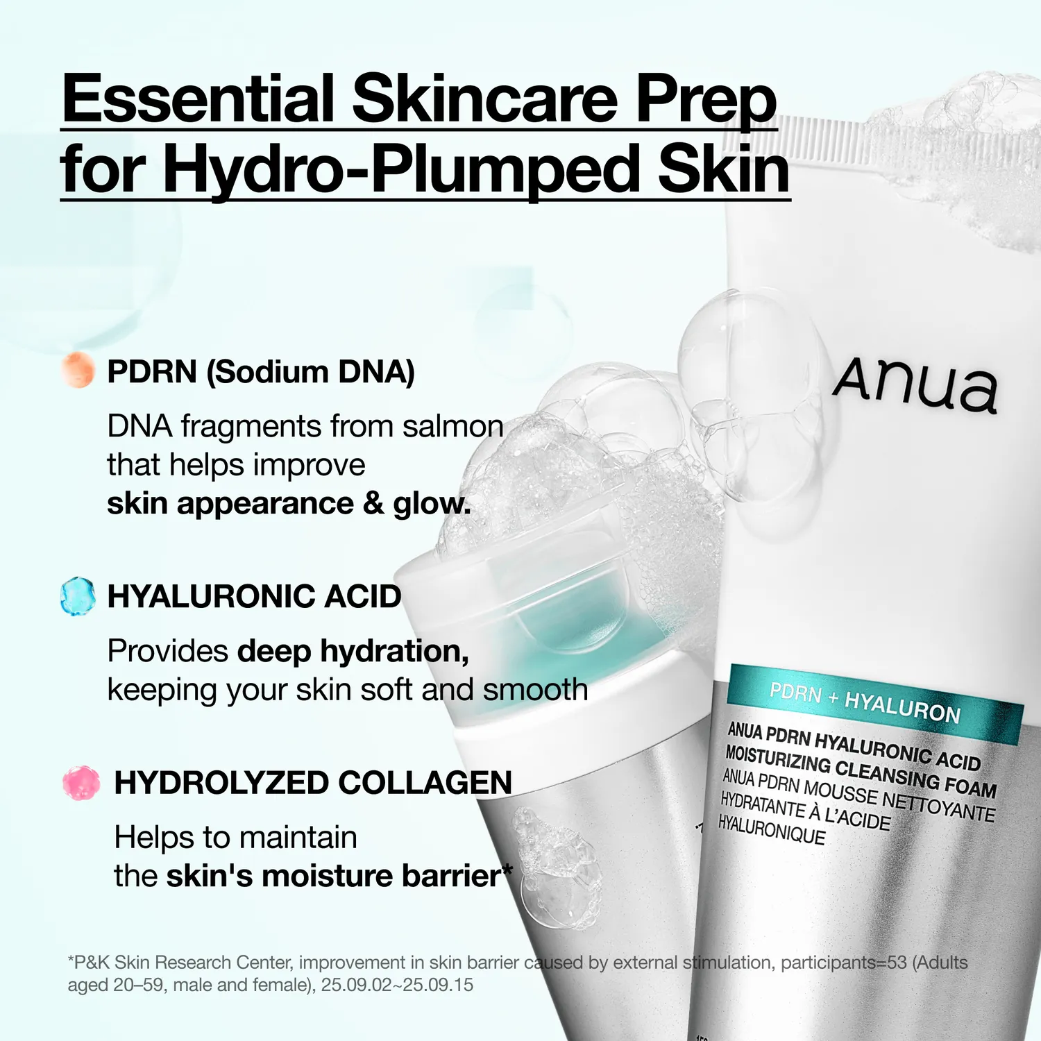 ANUA PDRN Hyaluronic Acid mousse nettoyante hydratante
