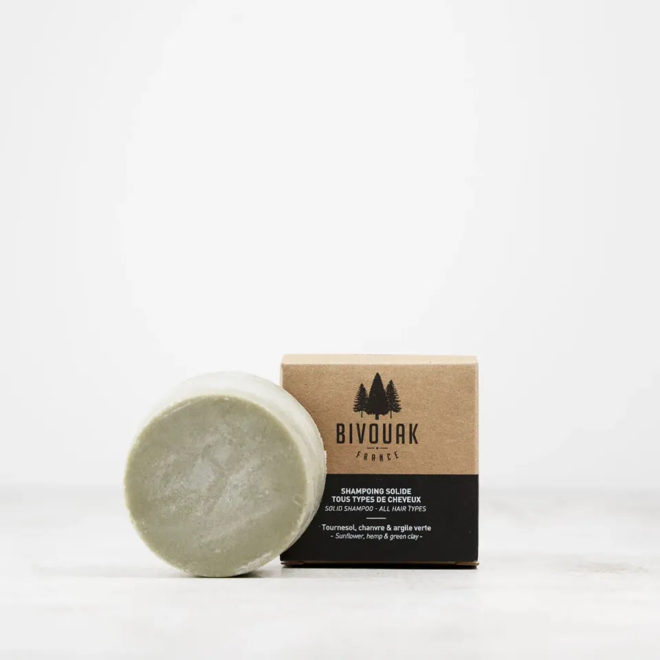 Bivouak Shampoing Solide 84 g tous cheveux argile verte