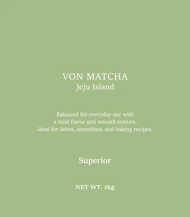 VON MATCHA Superior matcha cuisine 1kg goût vif