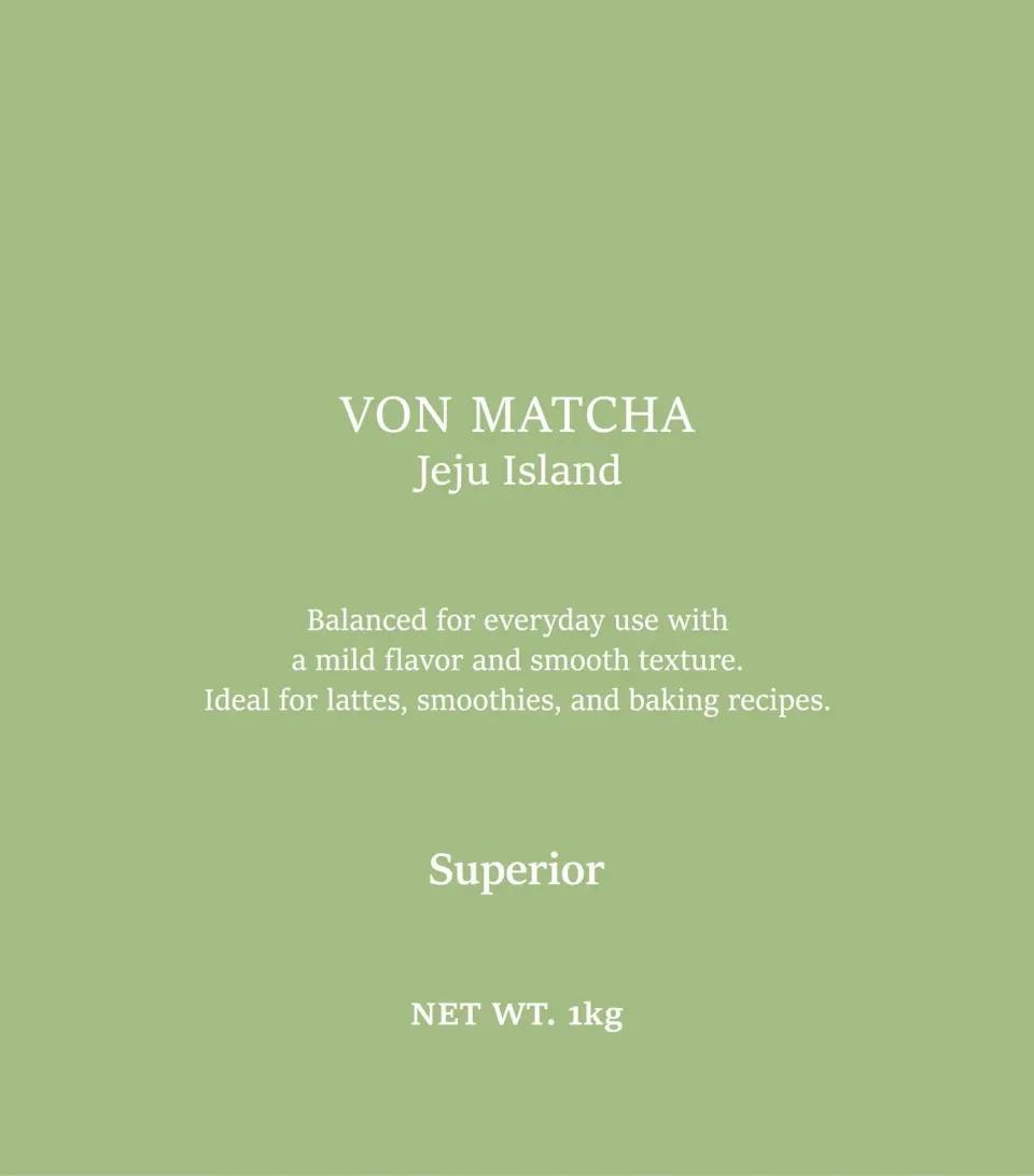 VON MATCHA Superior matcha cuisine 1kg goût vif