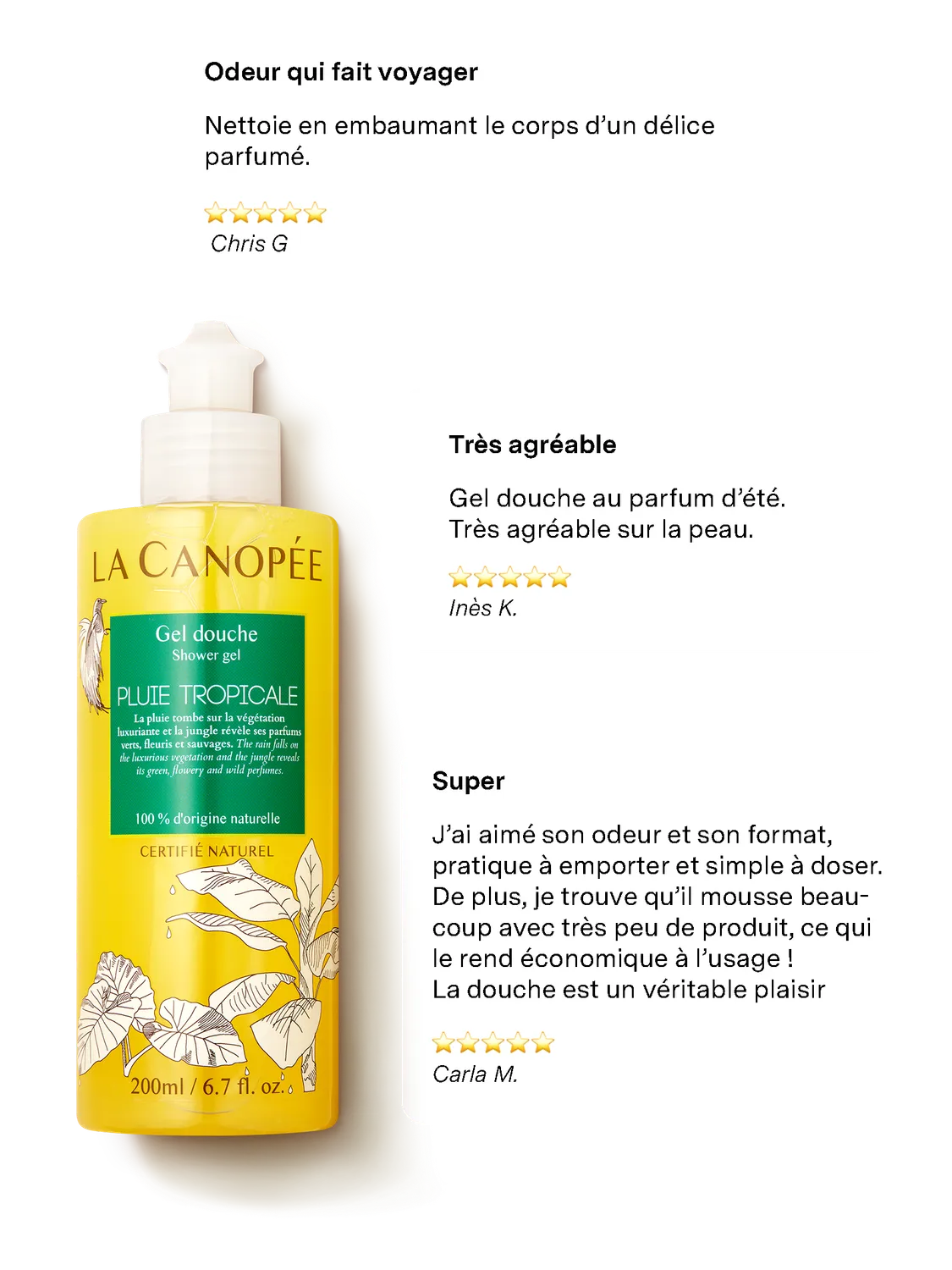 La Canopée Pluie Tropicale gel douche 200 ml orange douce