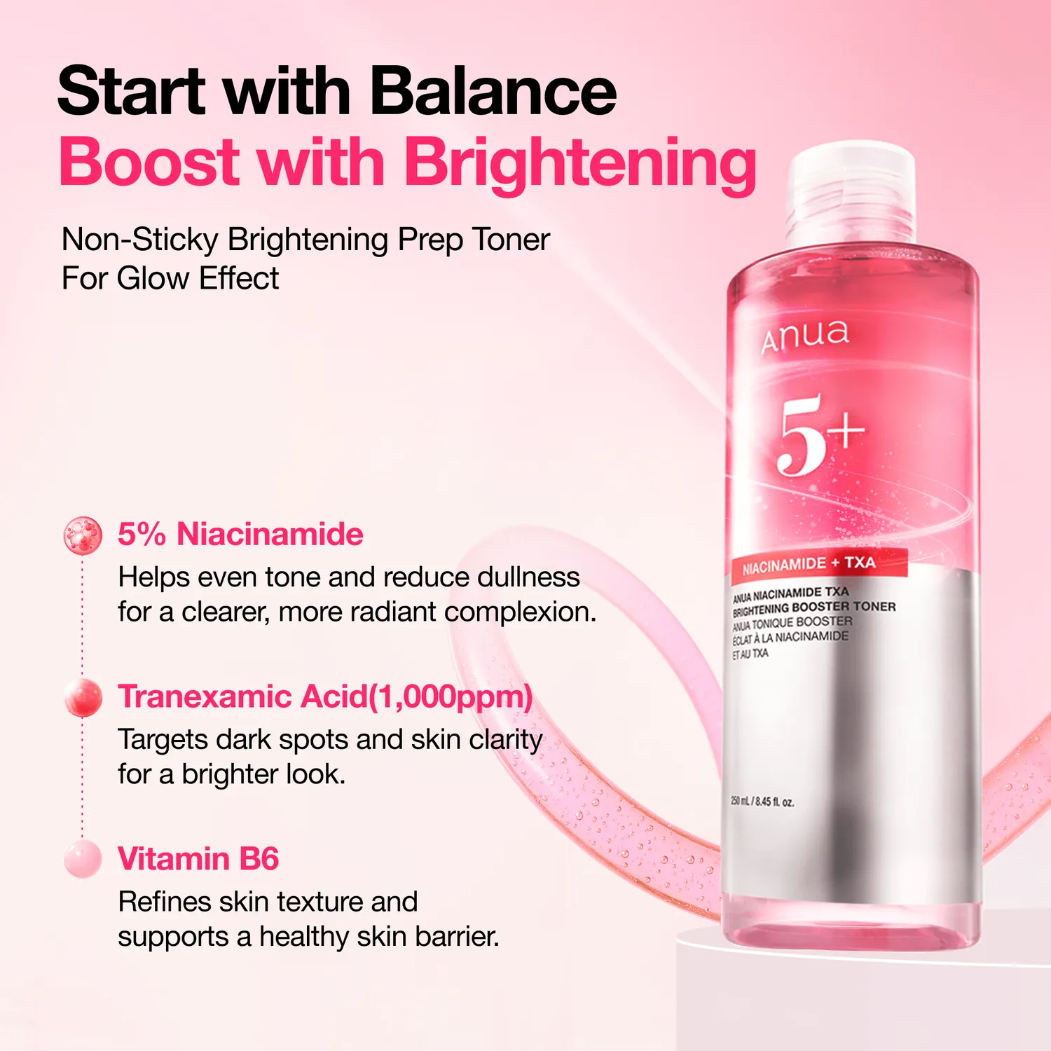 Anua Niacinamide Tranexamic Acid Brightening Booster toner éclat