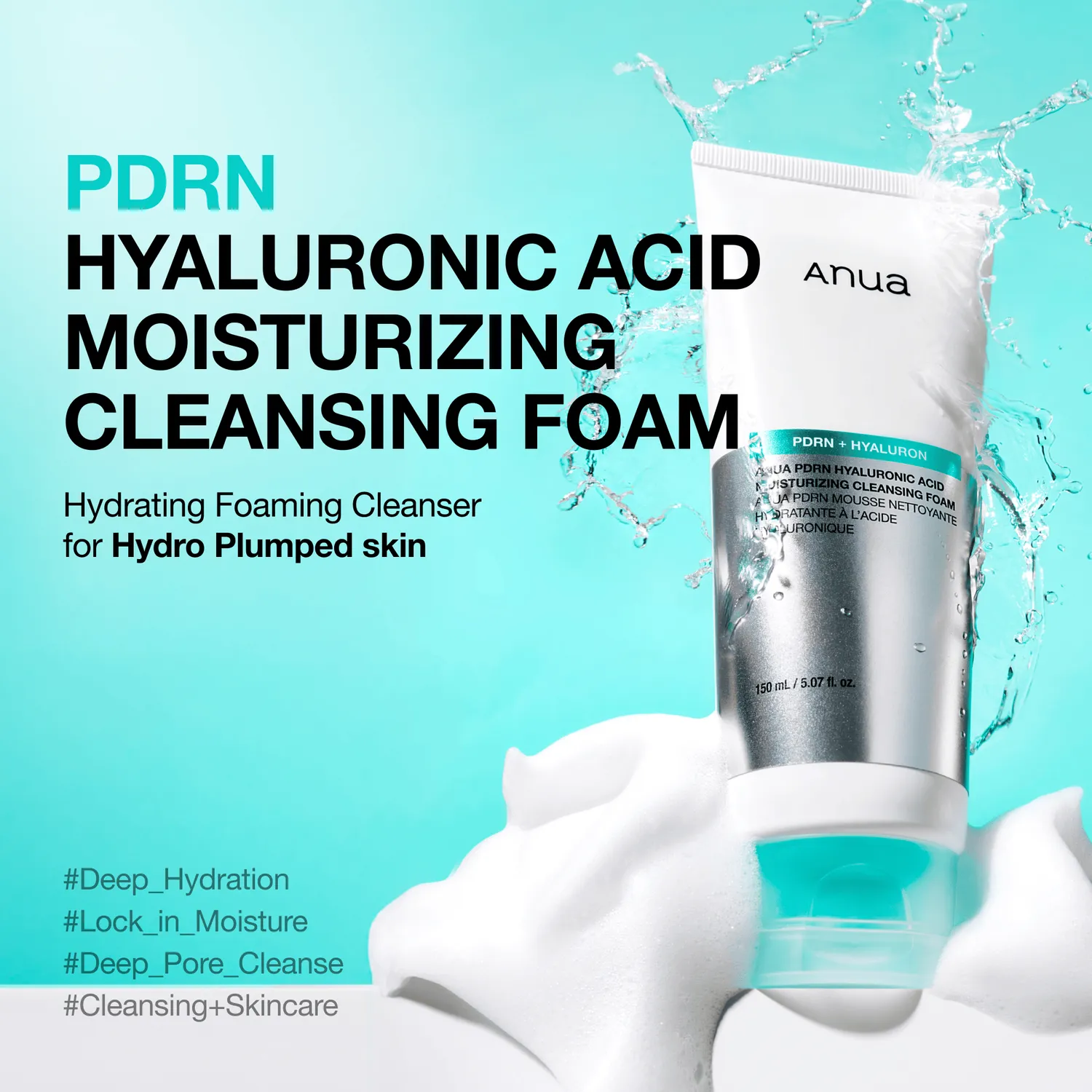 ANUA PDRN Hyaluronic Acid mousse nettoyante hydratante