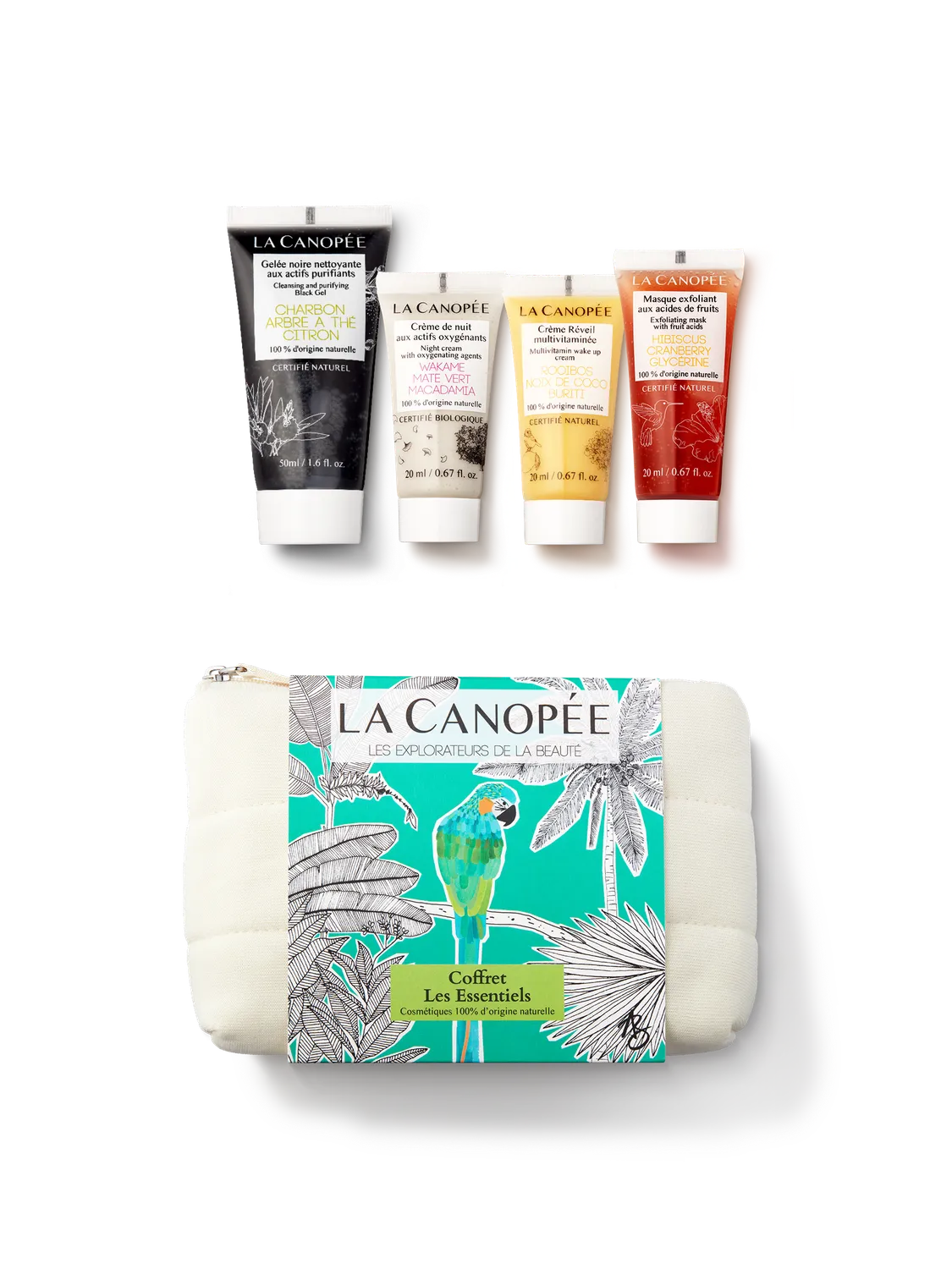 La Canopée Les Essentiels coffret 4 soins voyage peau normale