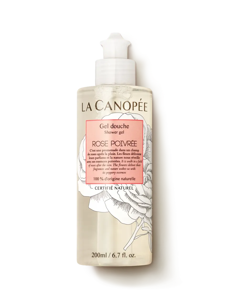 La Canopée Rose Poivrée gel douche 200 ml rose tonifiant