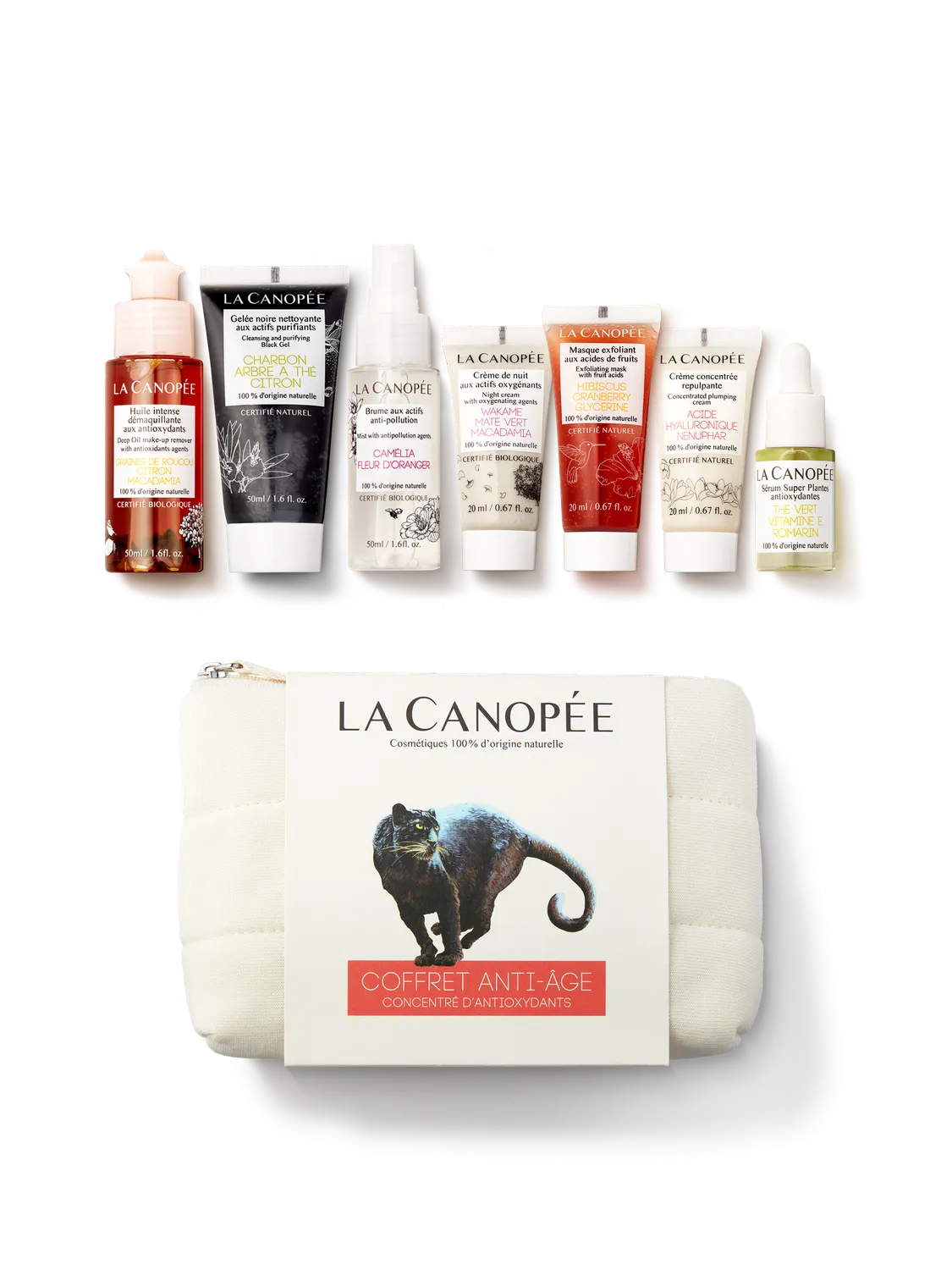 La Canopée Coffret anti-âge antioxydants 7 soins voyage