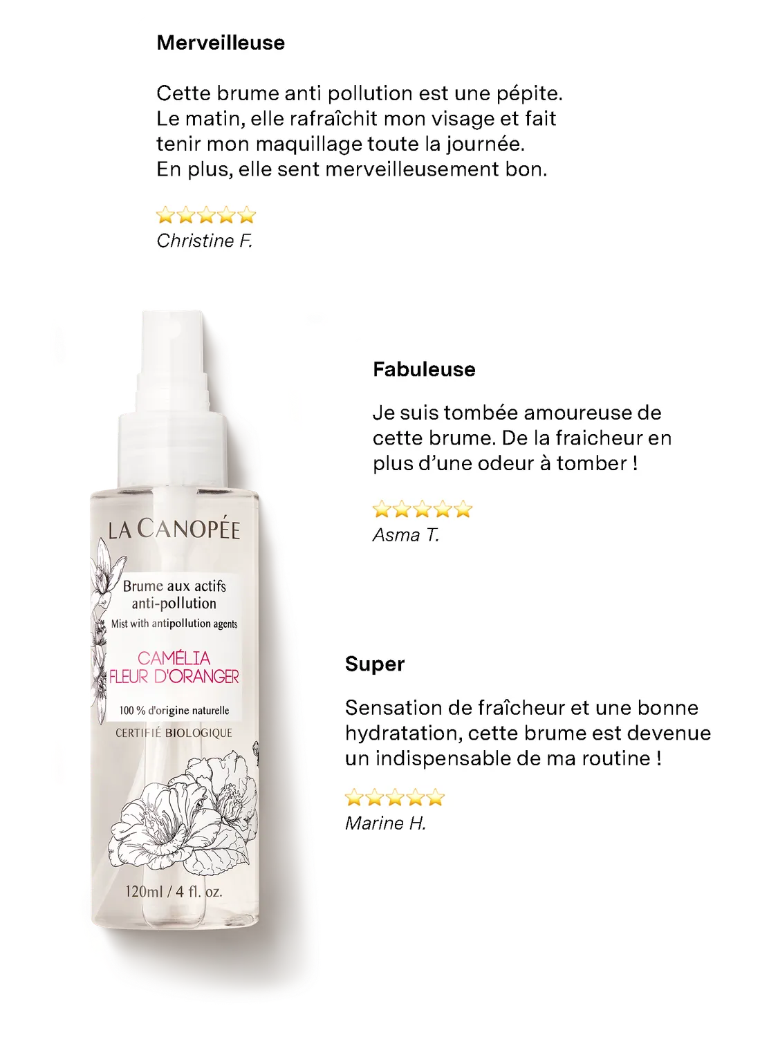 La Canopée Brume anti-pollution visage 120 ml fleur d'oranger