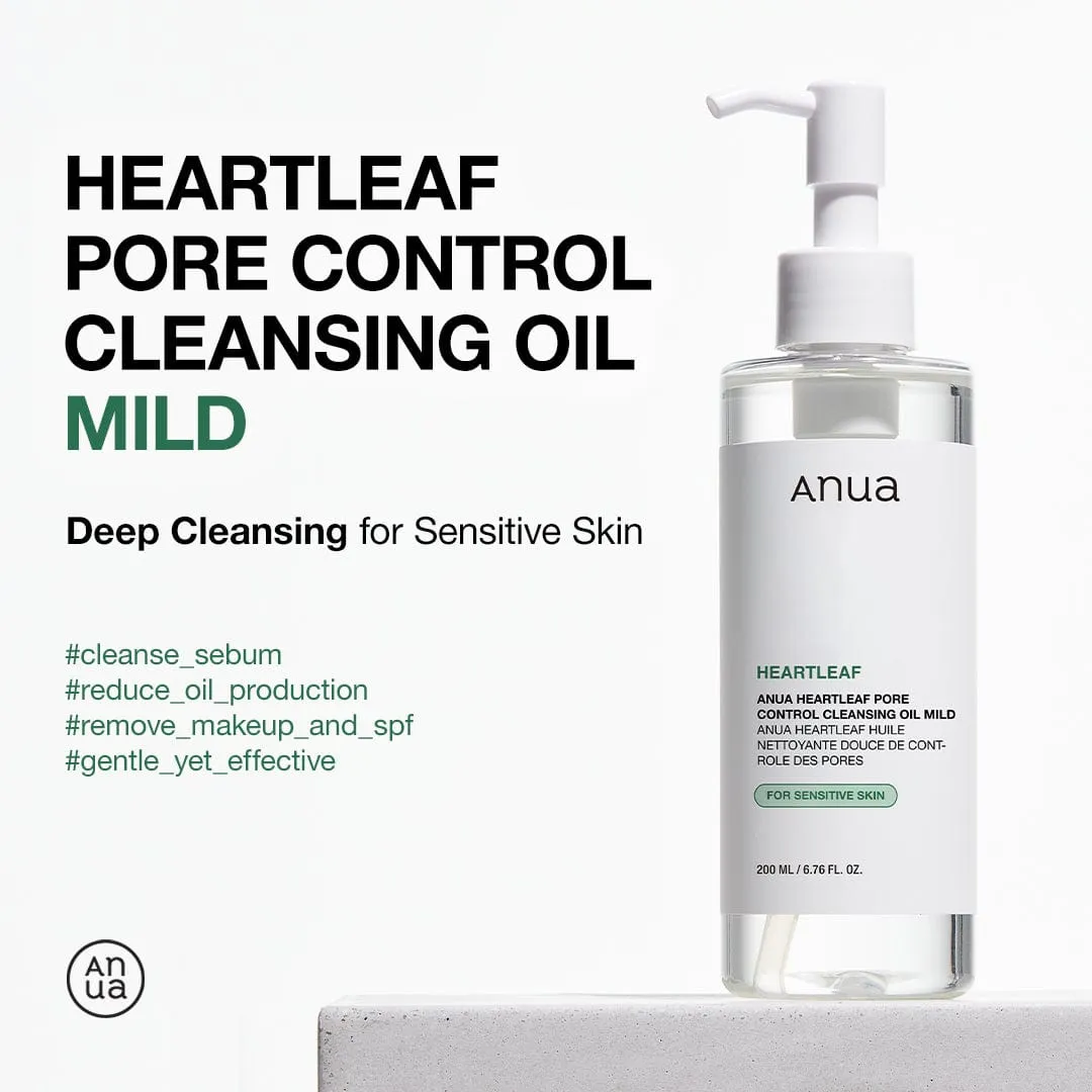 ANUA Heartleaf Pore Cleansing Oil Mild huile démaquillante sensible