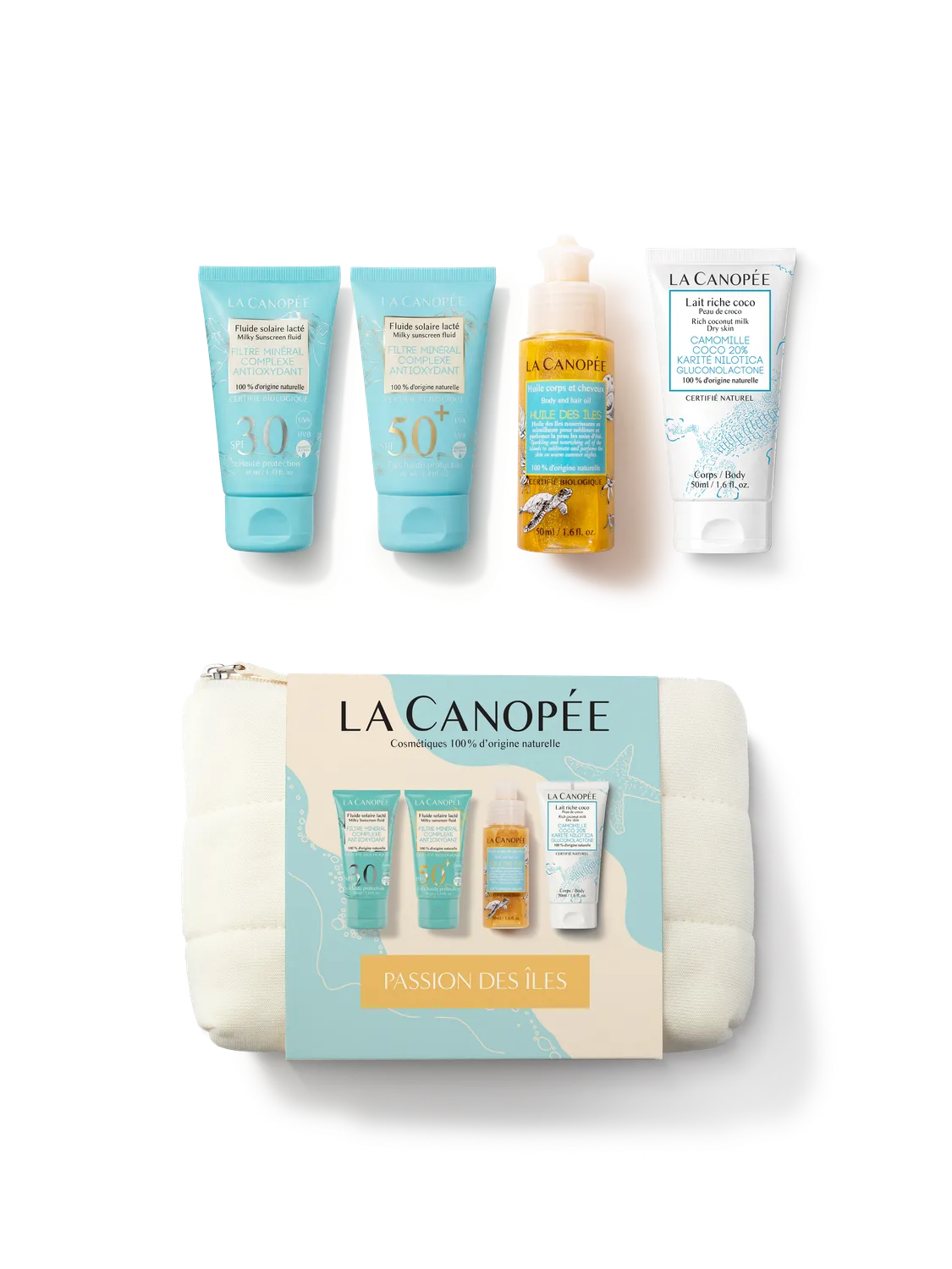 La Canopée Passion des Îles coffret solaire 4 soins minéral