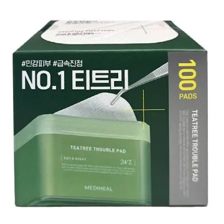 MEDIHEAL Teatree Trouble pads visage 100 pads cica