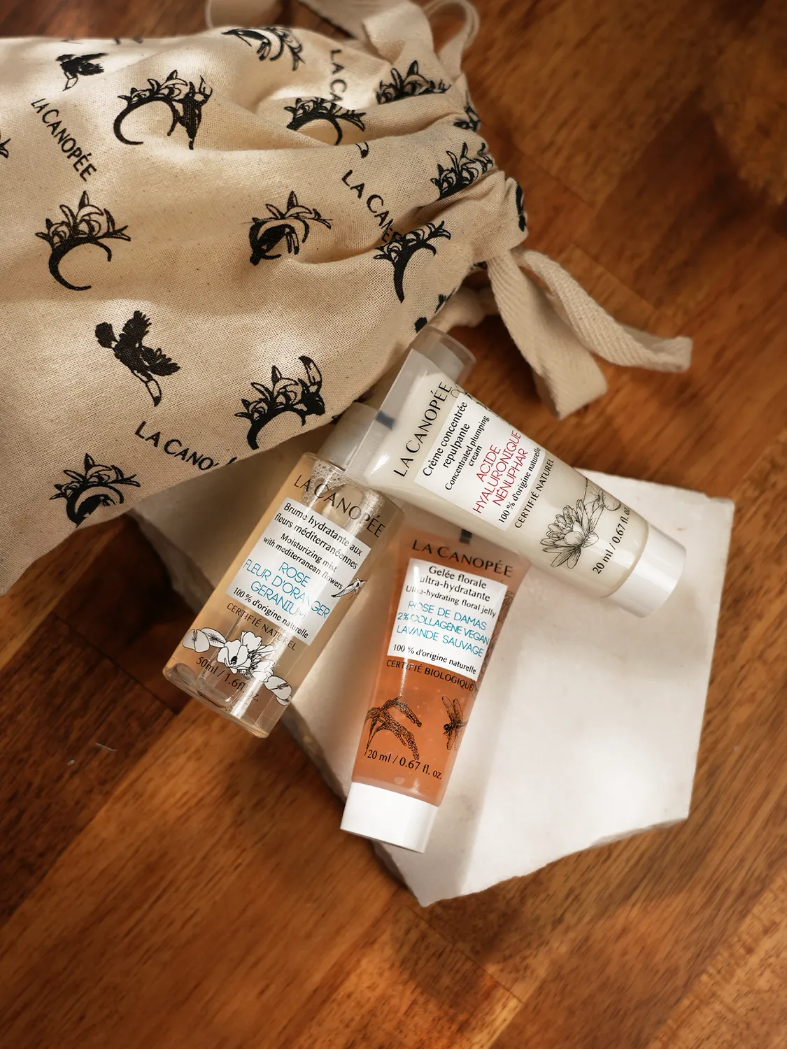 La Canopée Nouveauté Anti-Âge pochette voyage 3 soins fermeté