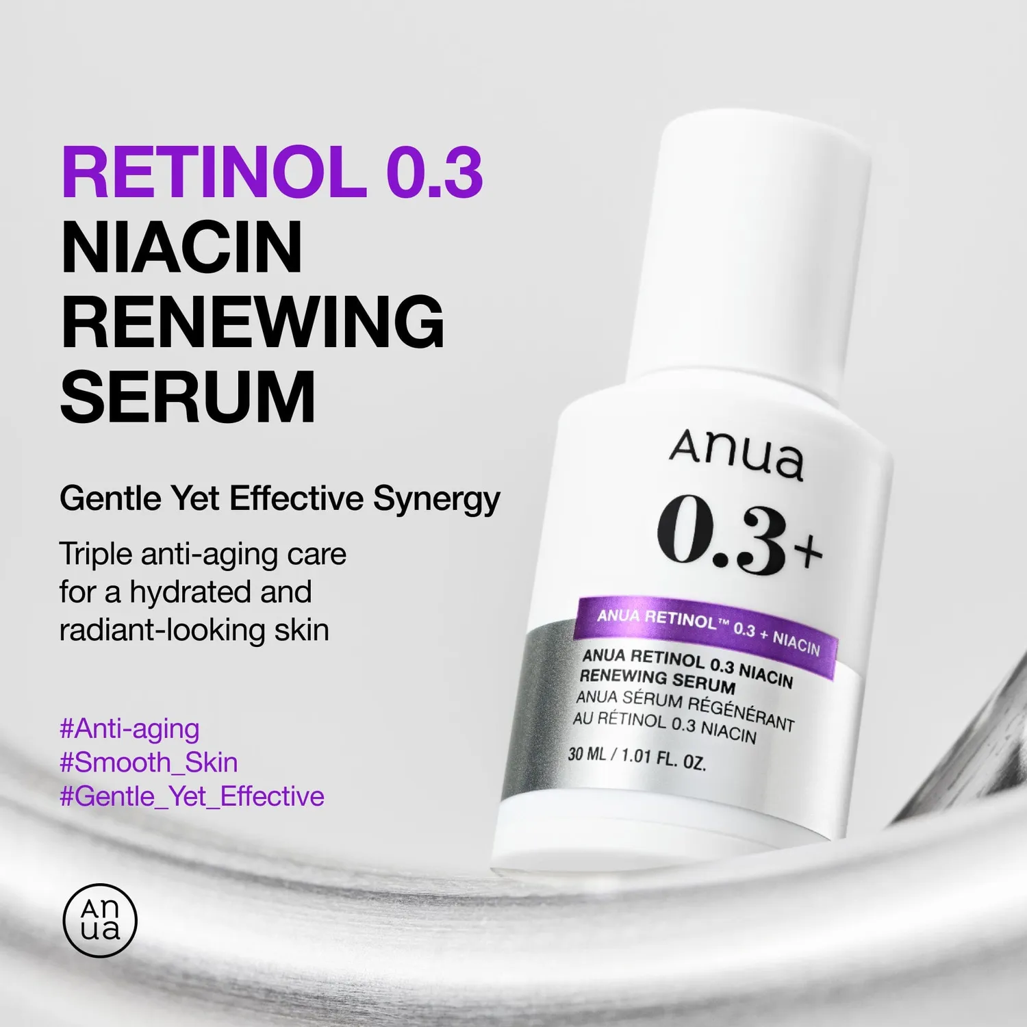ANUA Nano Retinol 0.3% + Niacin Renewing Serum sérum anti-âge