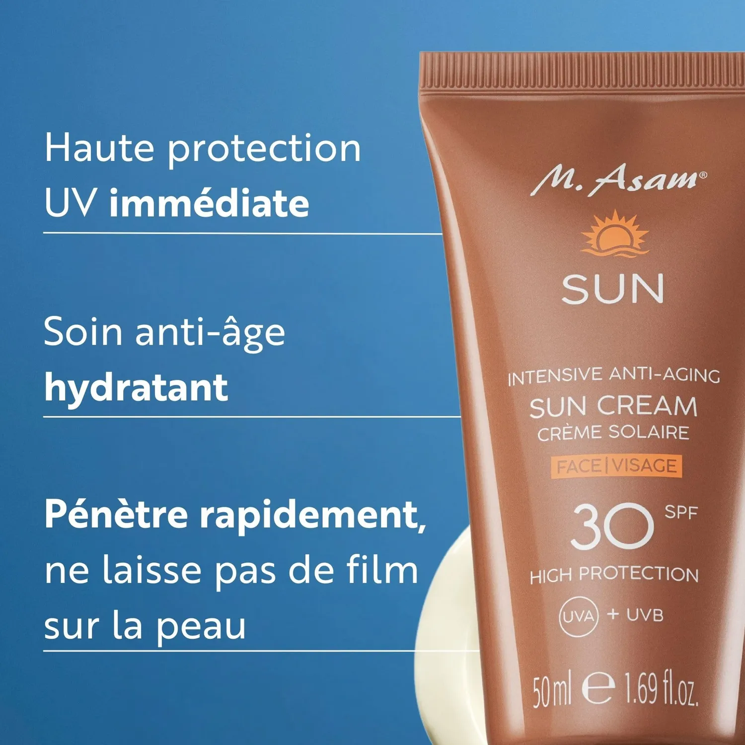 M. Asam Sun Crème solaire visage SPF30 50 ml anti-âge