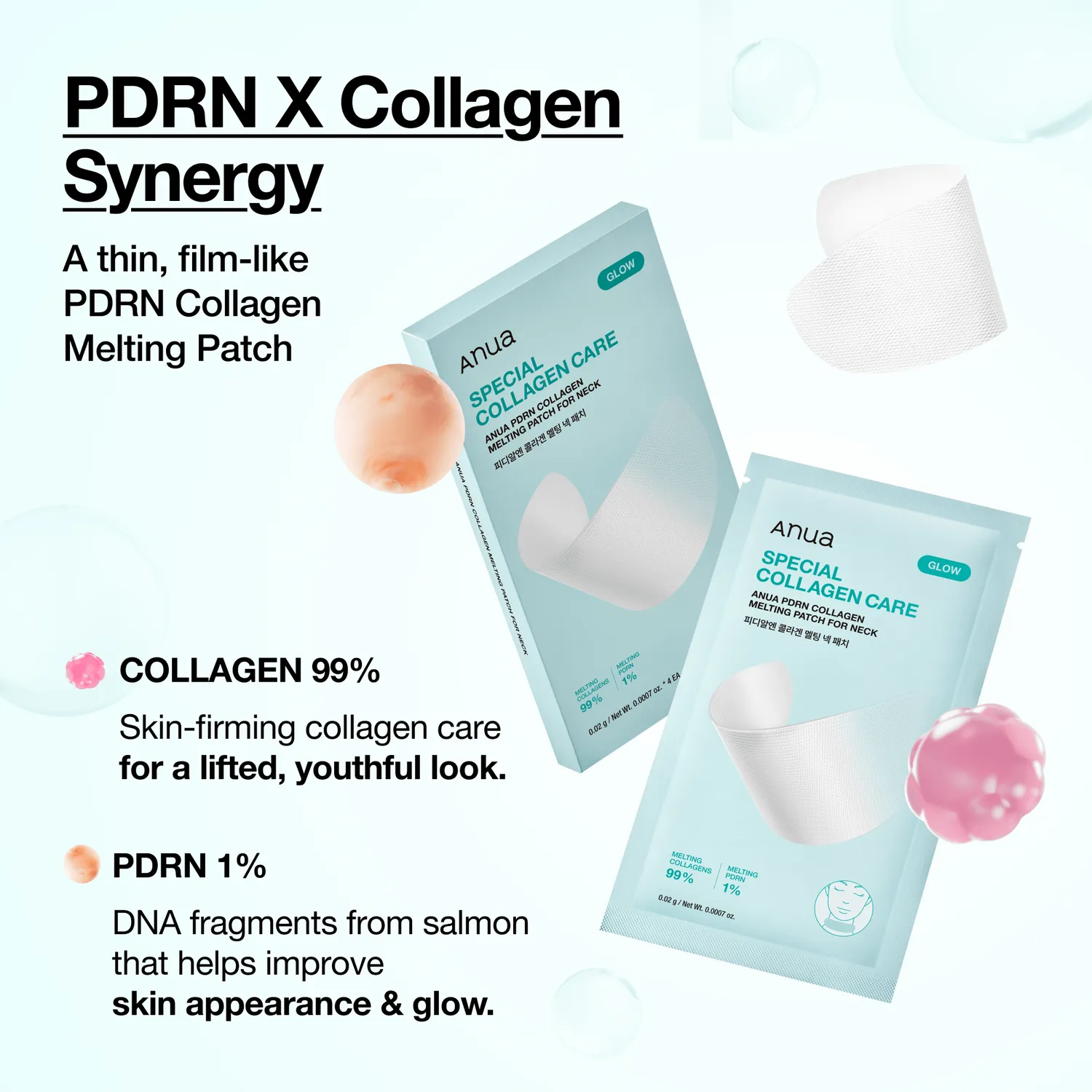 ANUA PDRN Collagen patch cou 4 pièces