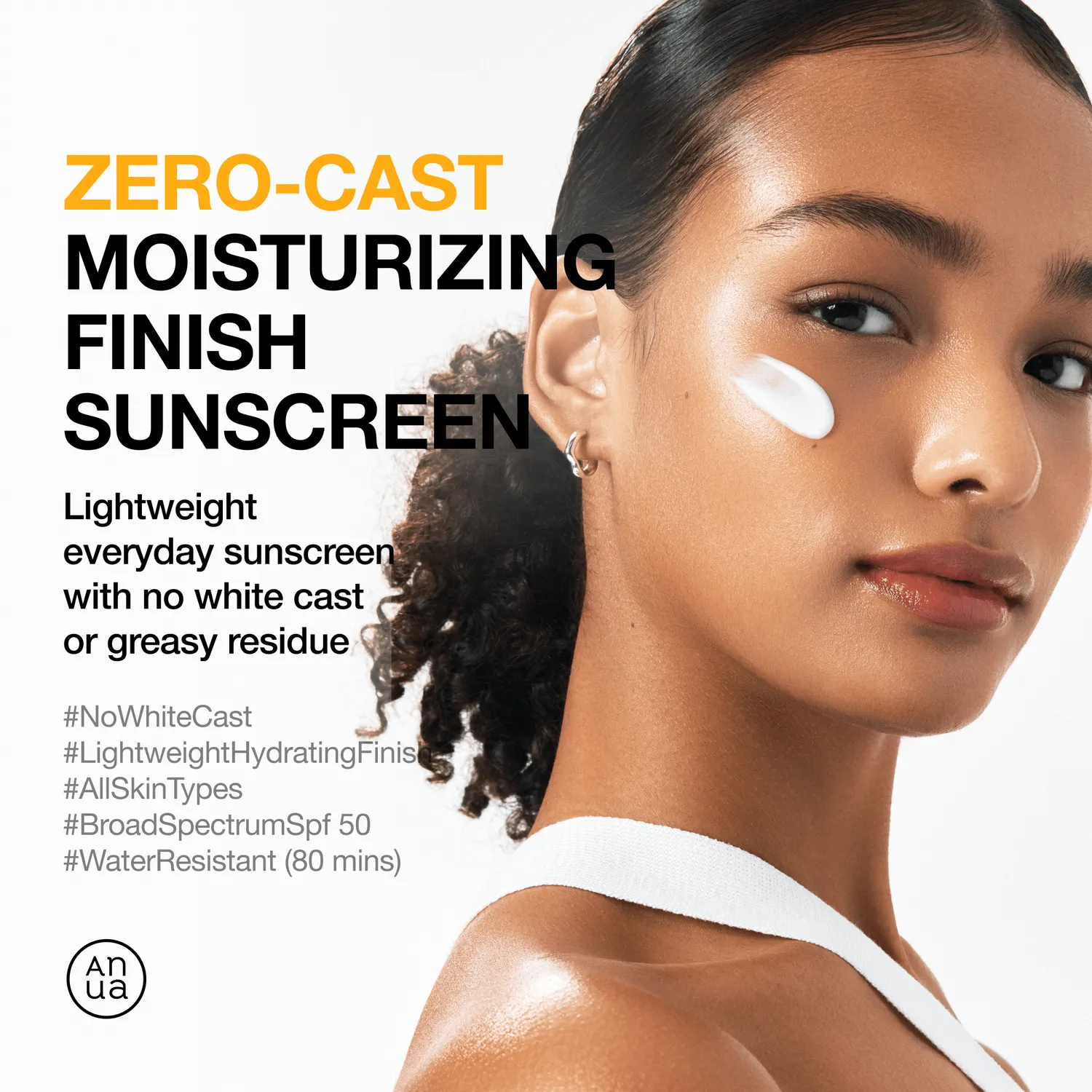 Anua Zero-Cast Moisturizing Finish crème solaire SPF50