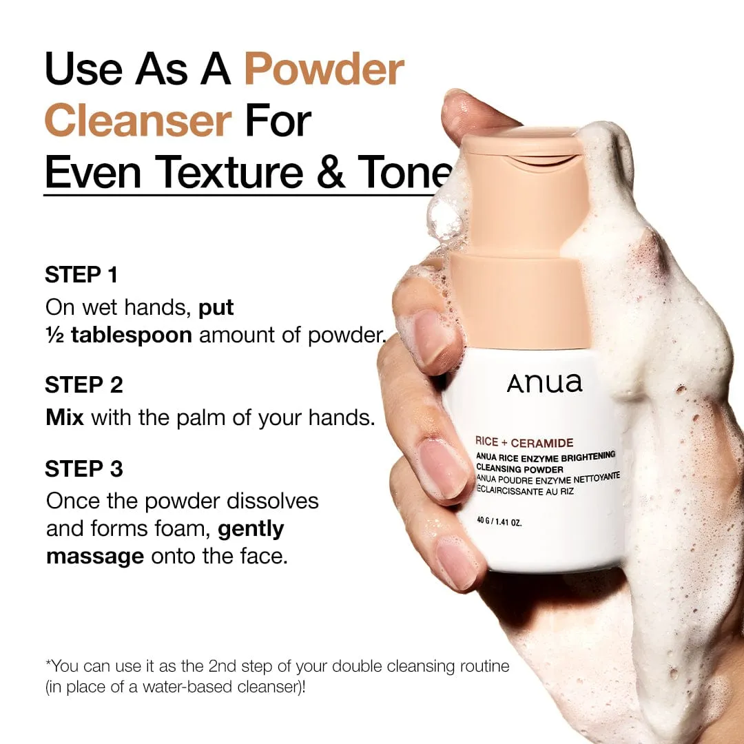 ANUA Rice Enzyme Brightening poudre nettoyante riz éclat